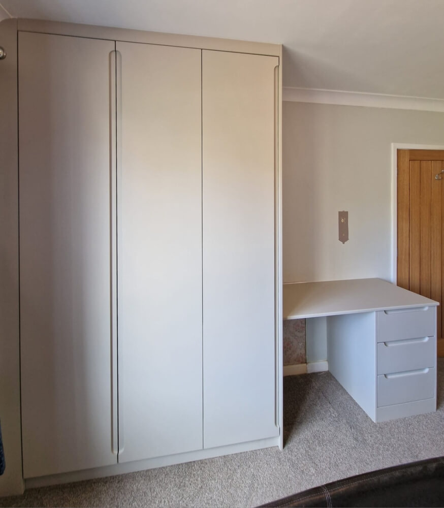 white built-in wardrobes