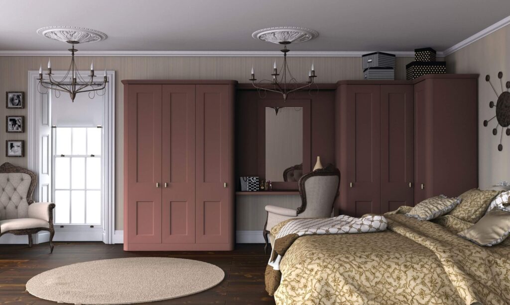 soft red fitted bedrooms